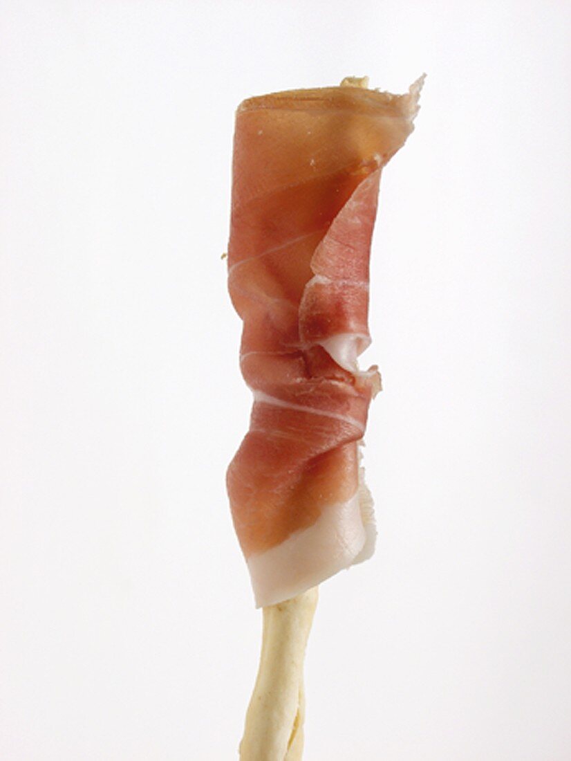 Proscuitto Wrapped Around a Breadstick