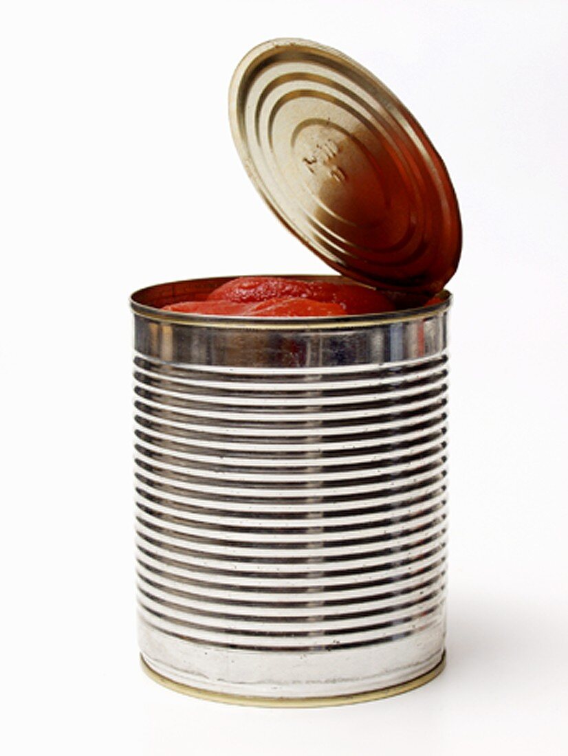 Opened Can of Tomatoes