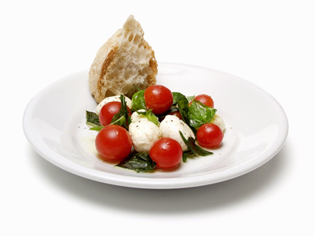 Mozzarella and Cherry Tomato Salad with Bread