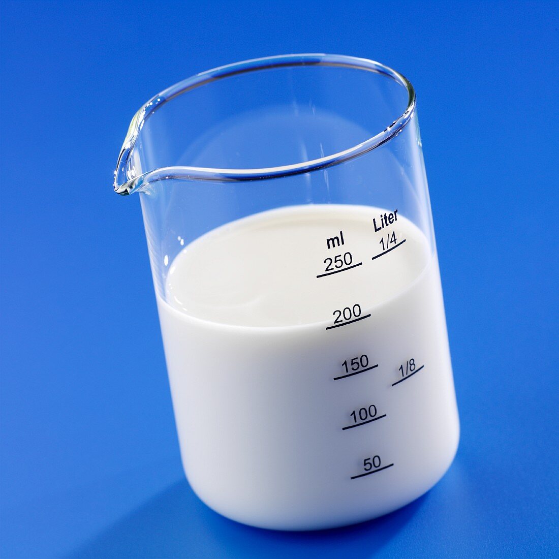Milk in a measuring jug