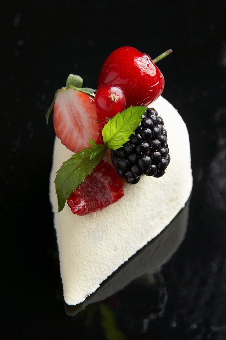 Ice cream with red fruit