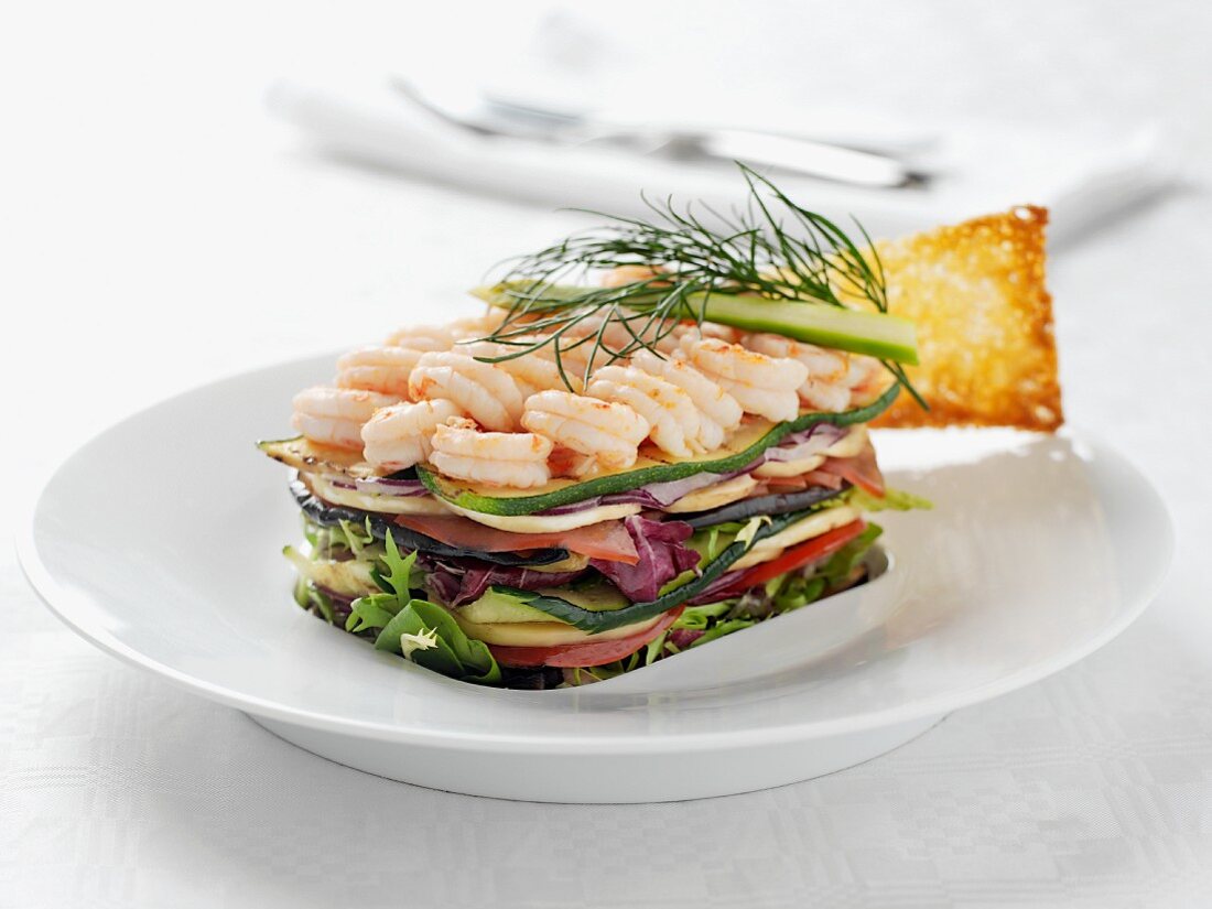 Shrimp and vegetable sandwich