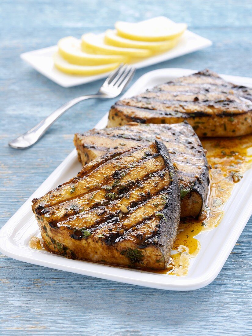 Grilled swordfish steaks