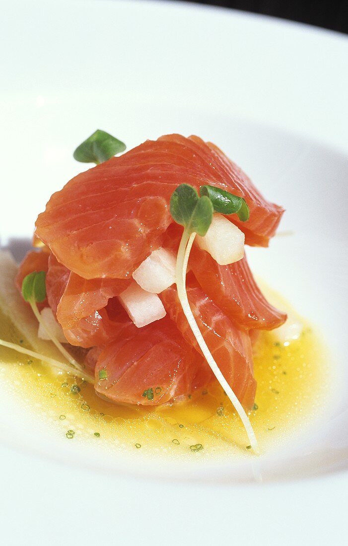 Marinated Tasmanian ocean trout with Kalamansi dressing