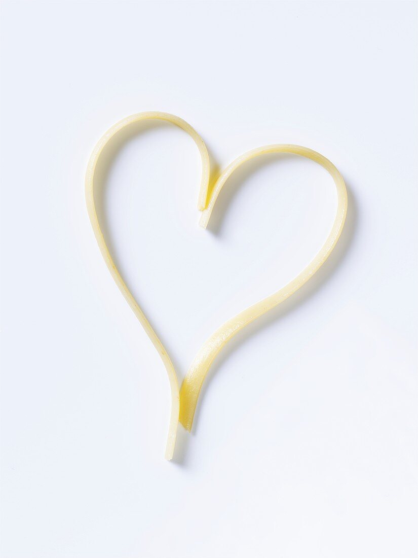 Spaghetti forming a heart