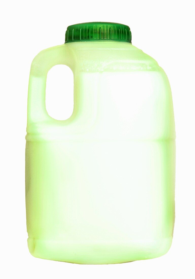 Skimmed milk in a plastic bottle