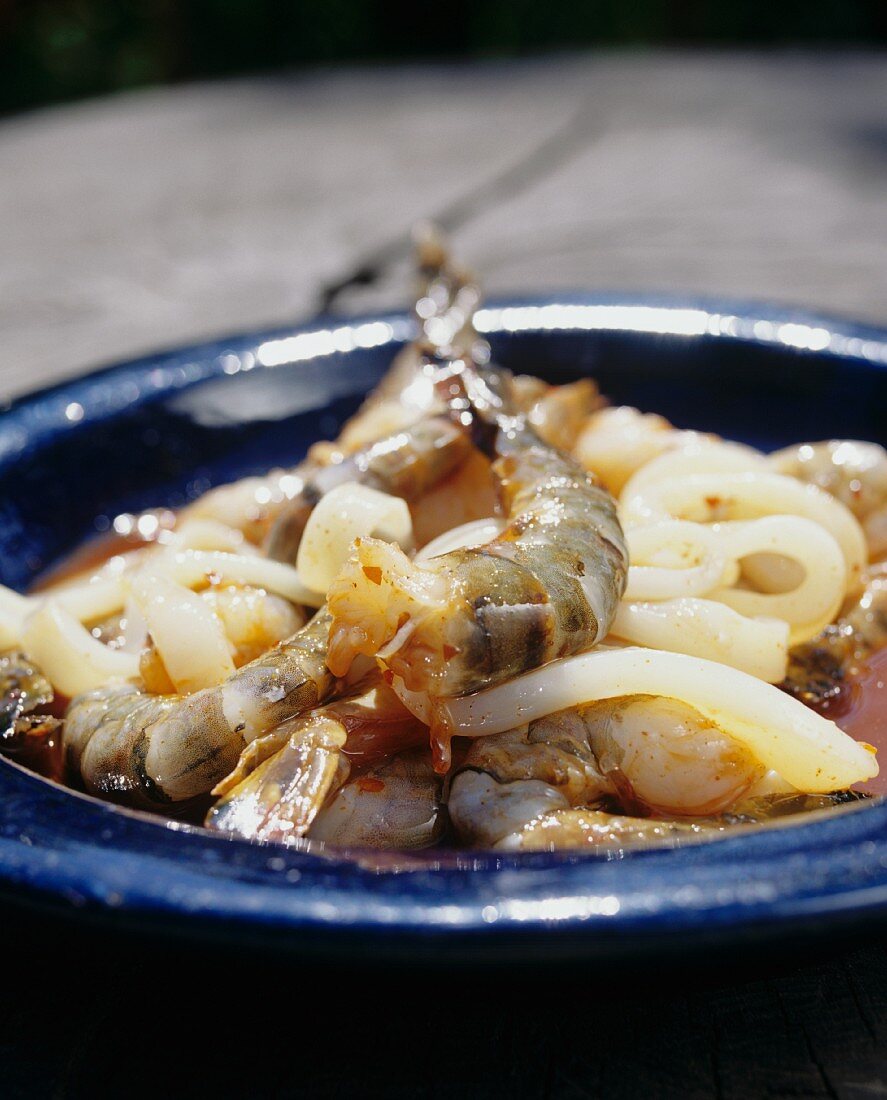 Squid and prawn stew