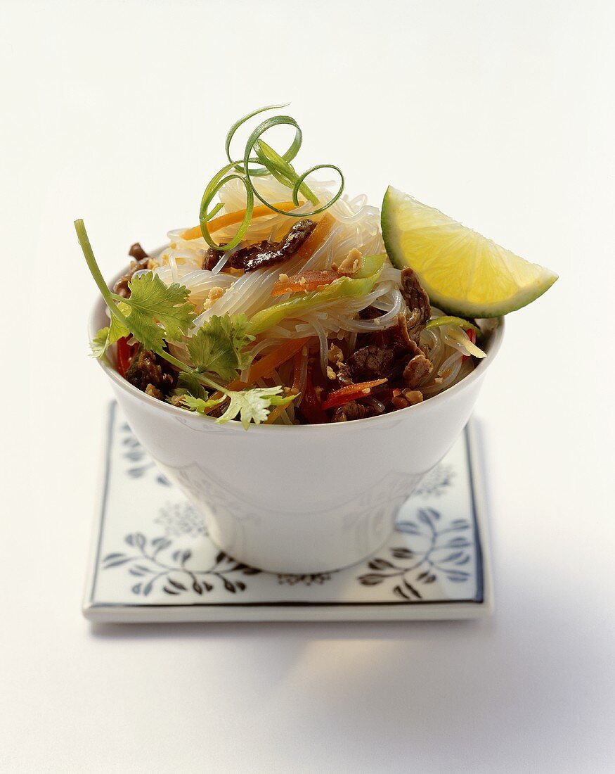 Spicy glass noodle salad with beef
