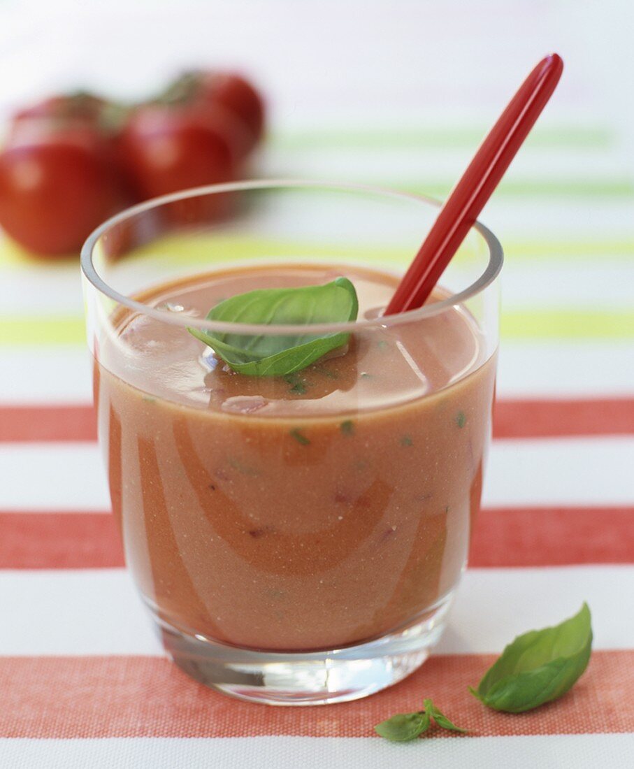 Tomato drink with basil