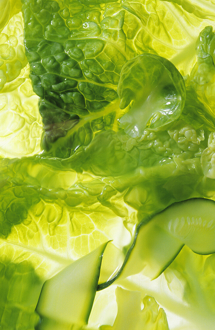 Green vegetables in water