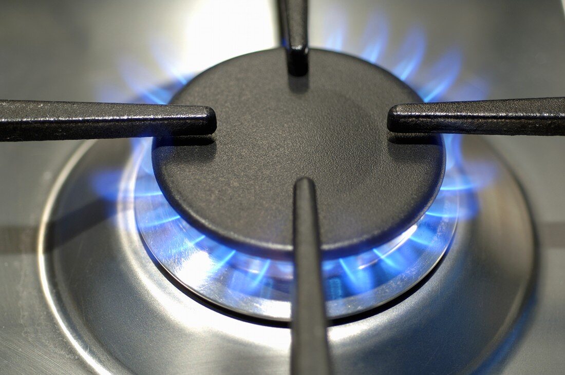 Gas flame on gas cooker