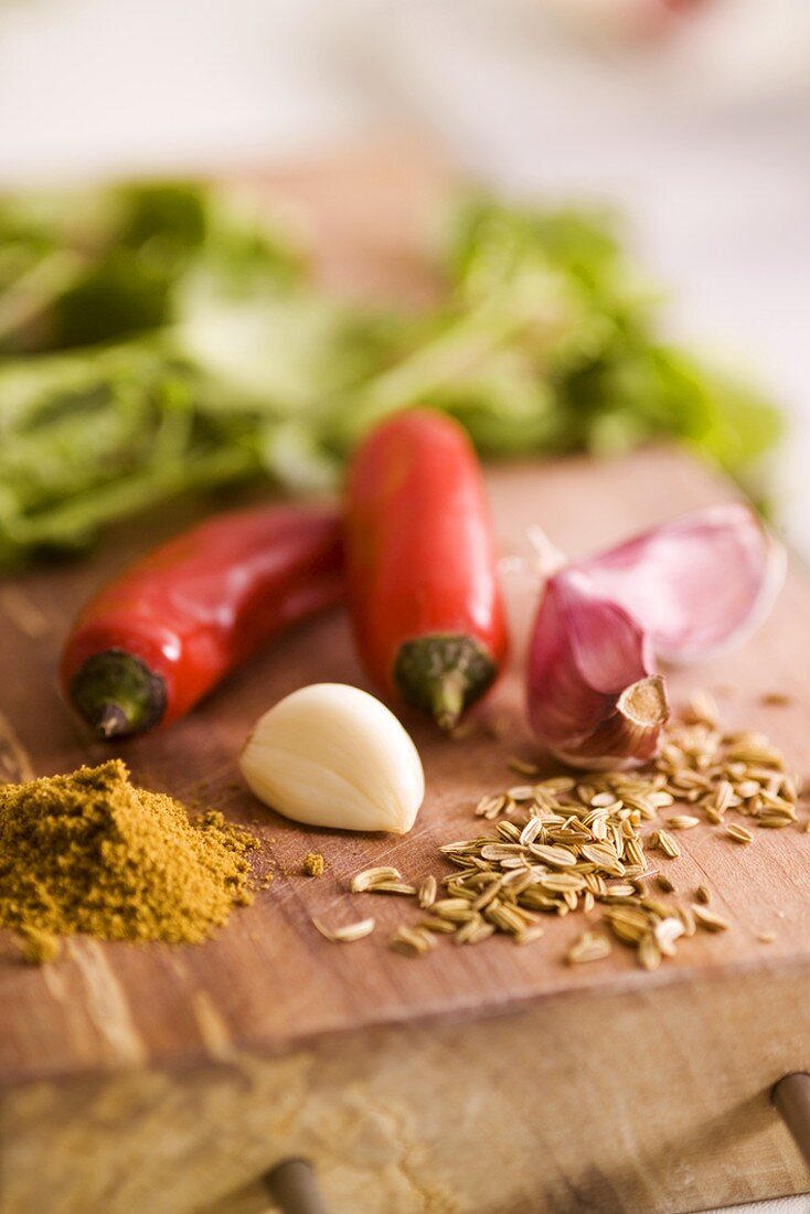 Chillies, garlic and spices