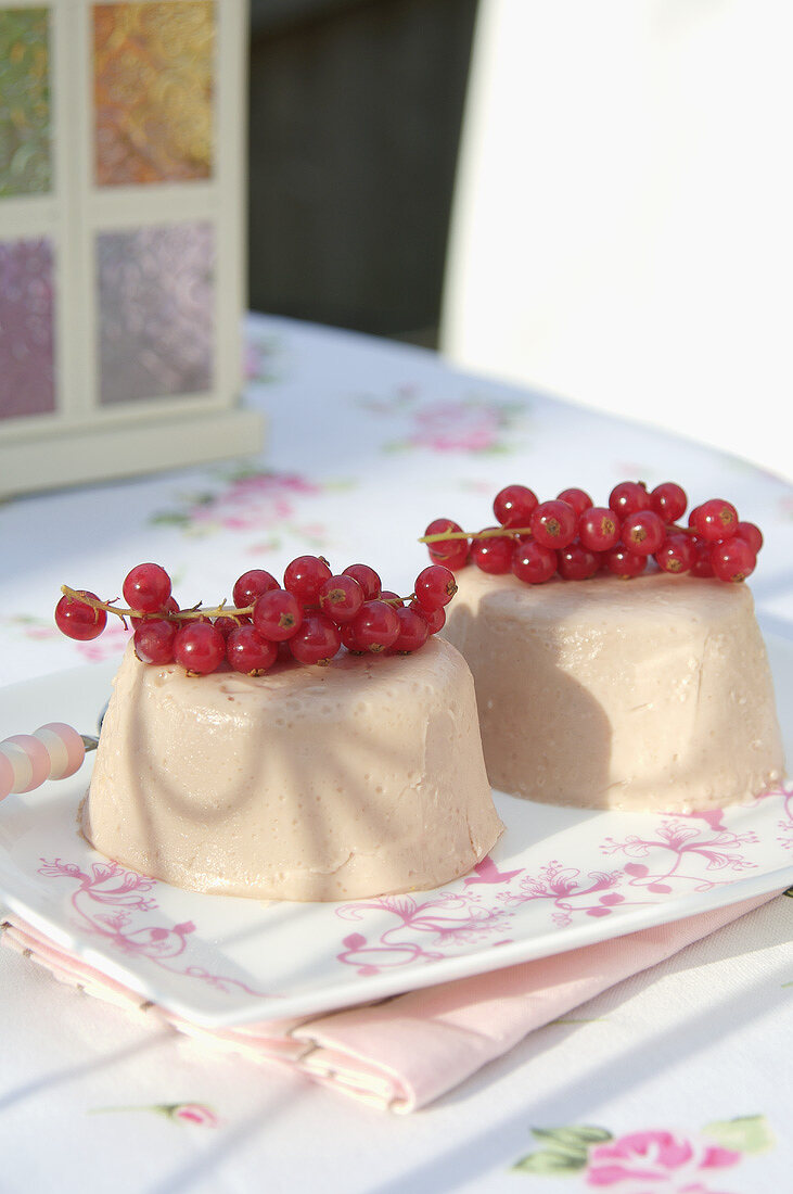 Moulded redcurrant cream