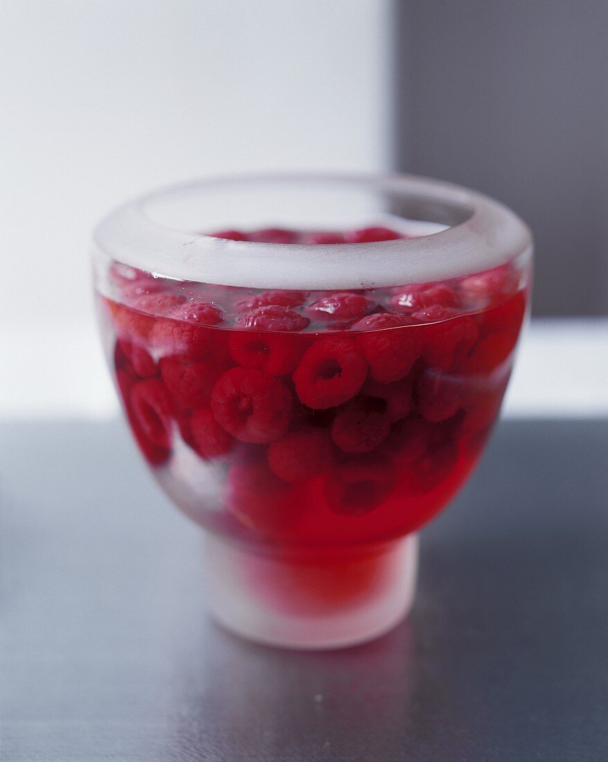 Raspberry Punch in Glass Bowl