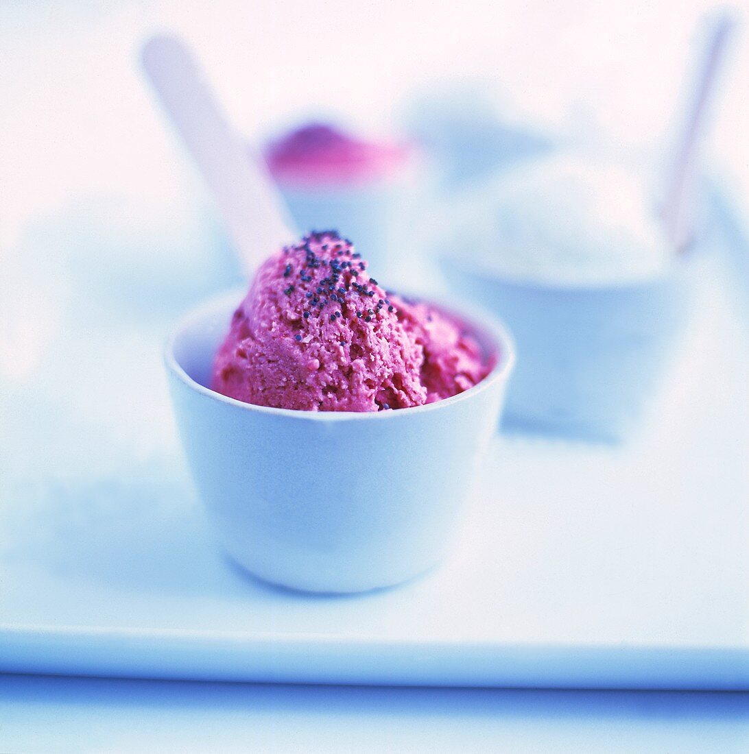 Rhubarb-Raspberry Ice Cream