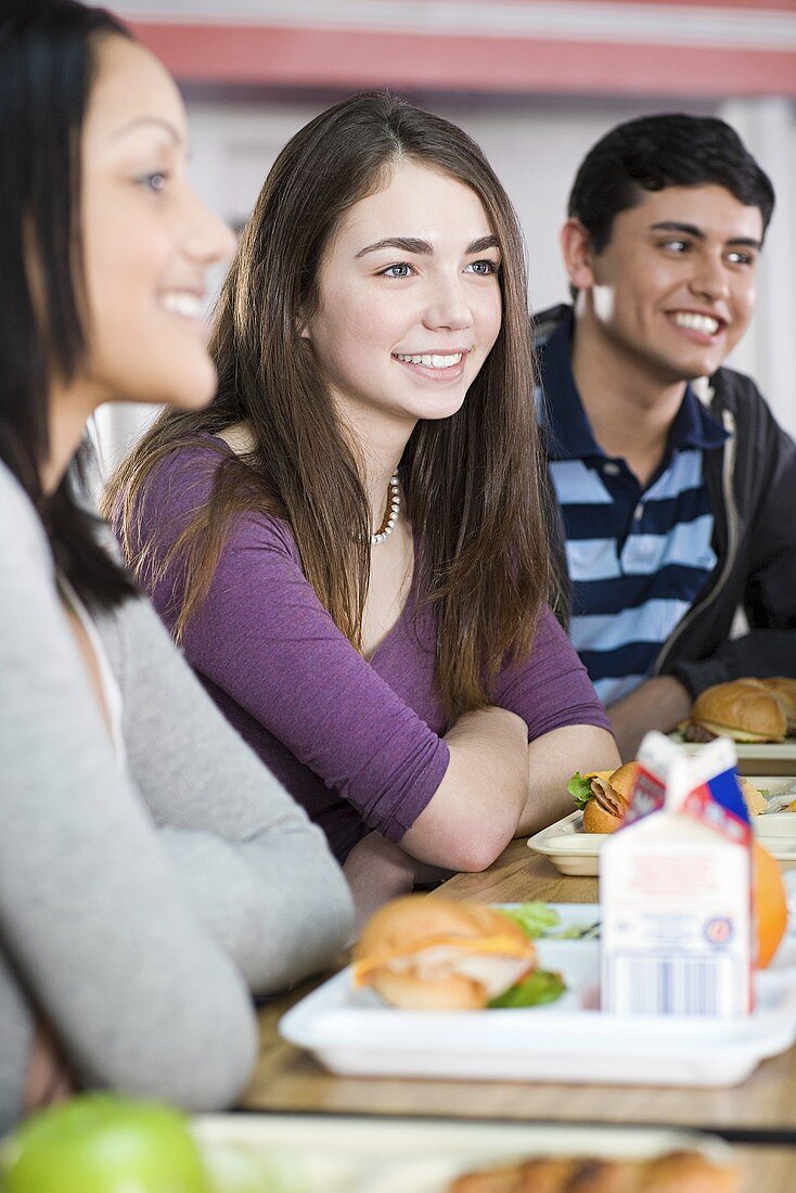 School students having lunch