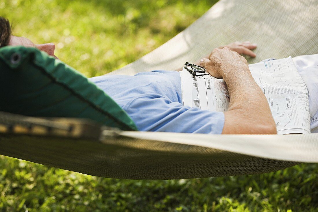 A man in a hammock