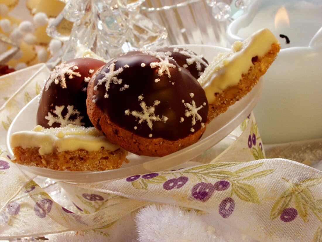 Cherry cookies and white chocolate biscuits