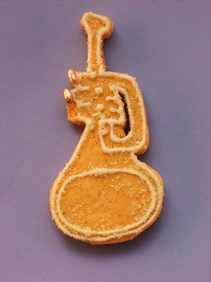 Decorated sweet pastry biscuit (trumpet)