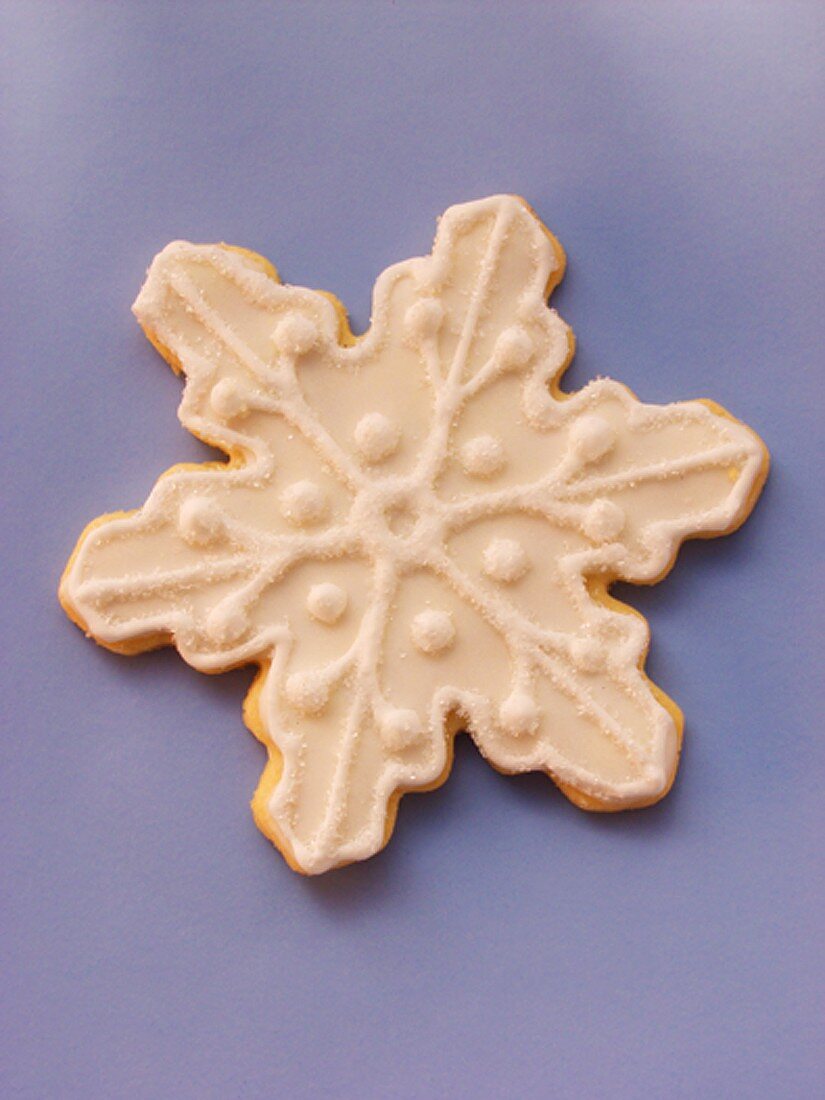 Decorated sweet pastry biscuit (snowflake)