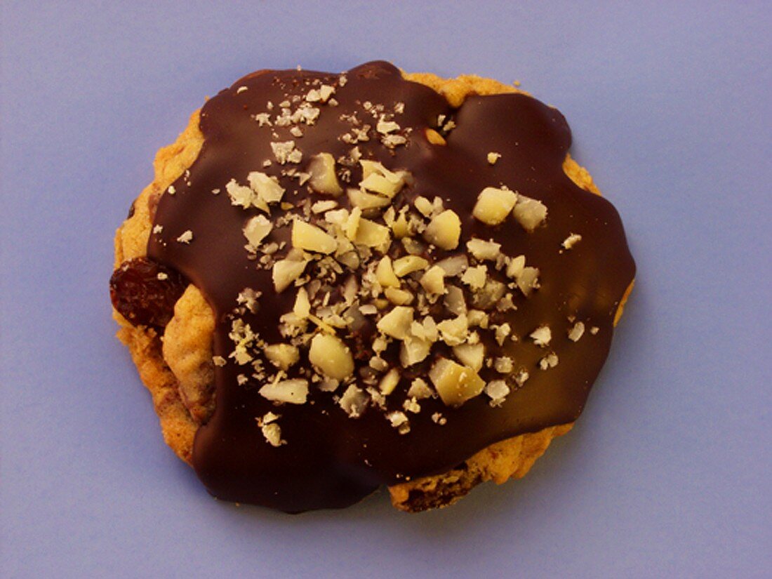 Chocolate biscuit with nuts