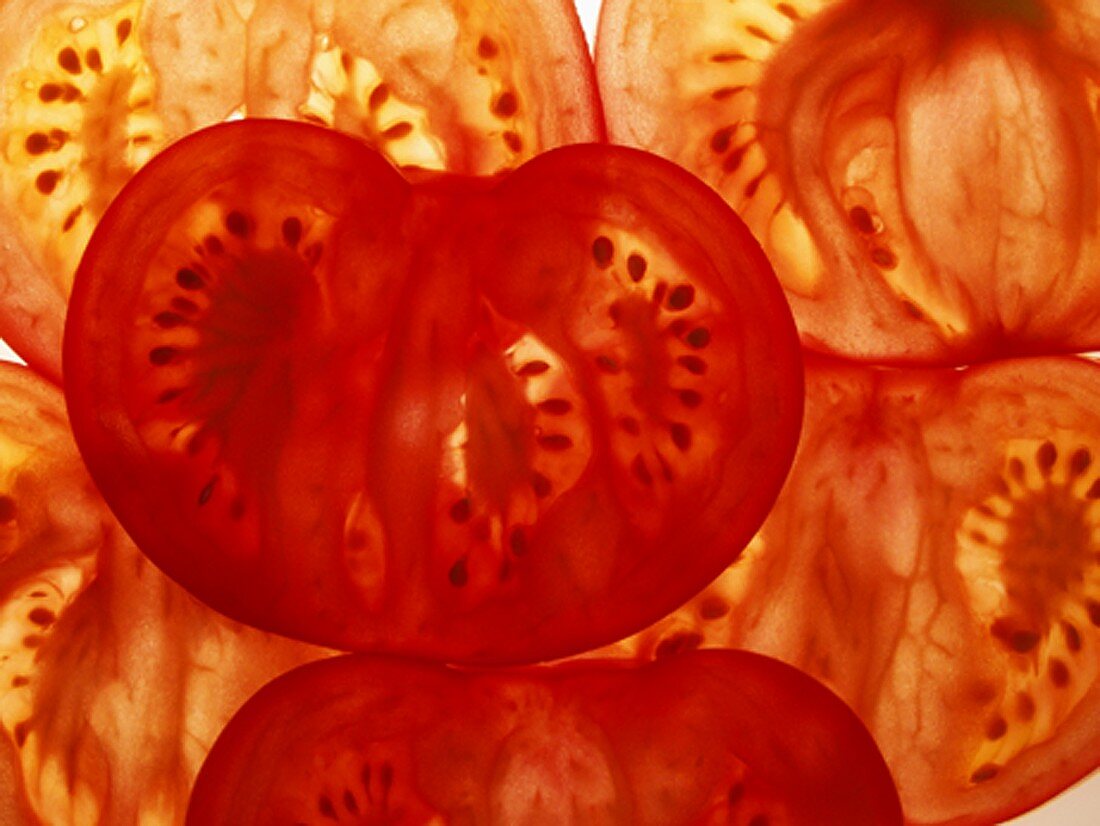 Tomatenscheiben (bildfüllend)