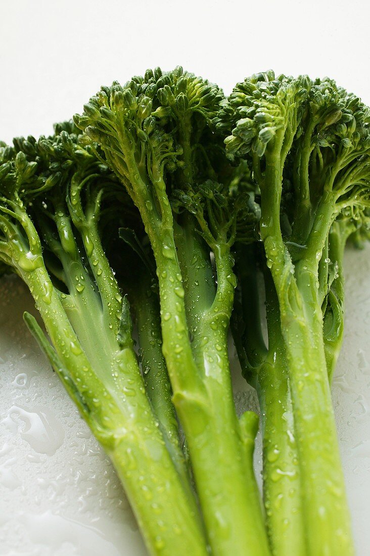 Broccoli with drops of water