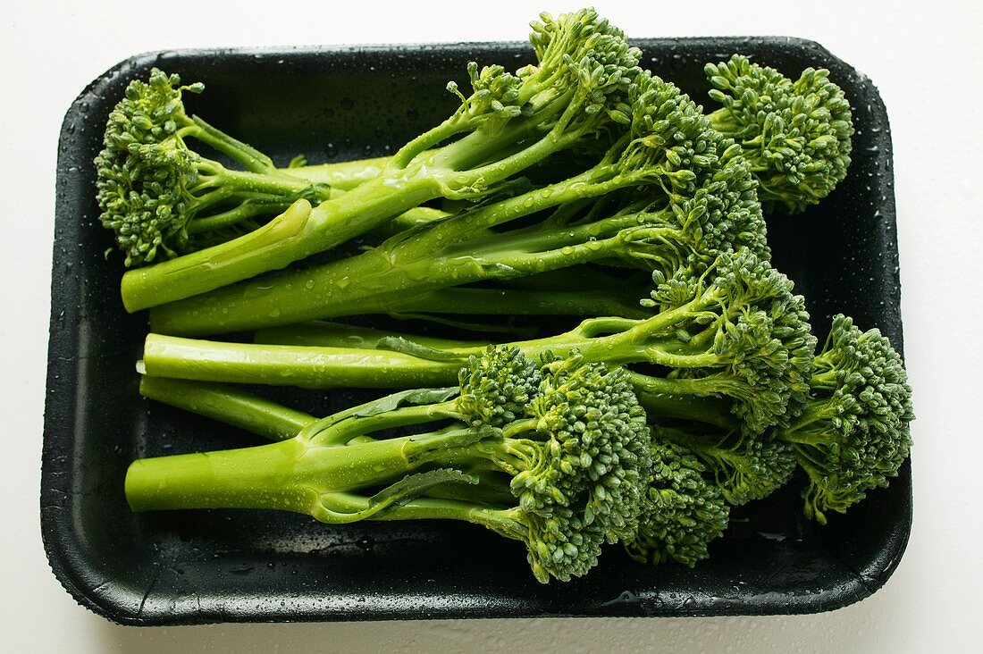 Broccoli in black plastic container