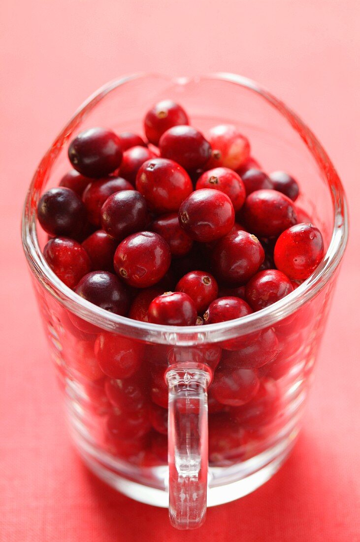 Cranberries im Glaskrug