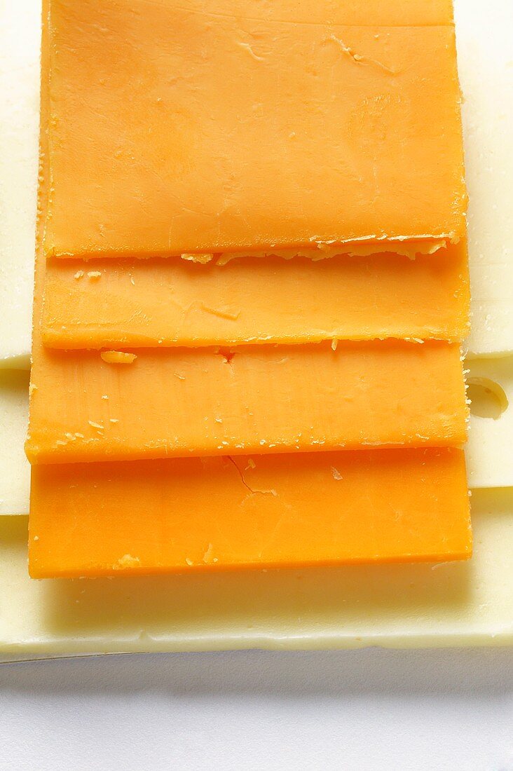 Cheese slices: Extra Sharp Cheddar on American cheese