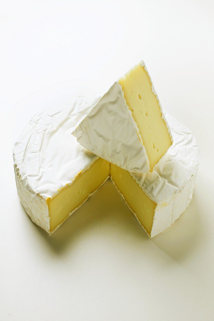 Brie, a piece cut off