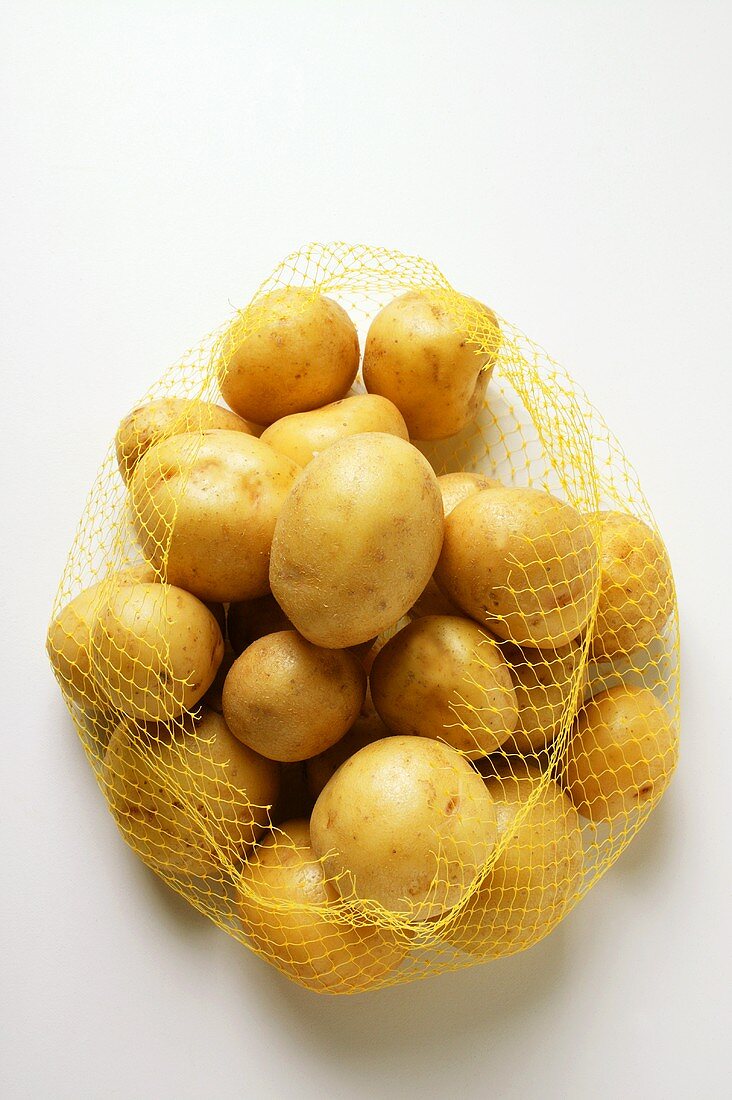 Yukon Gold potatoes in net