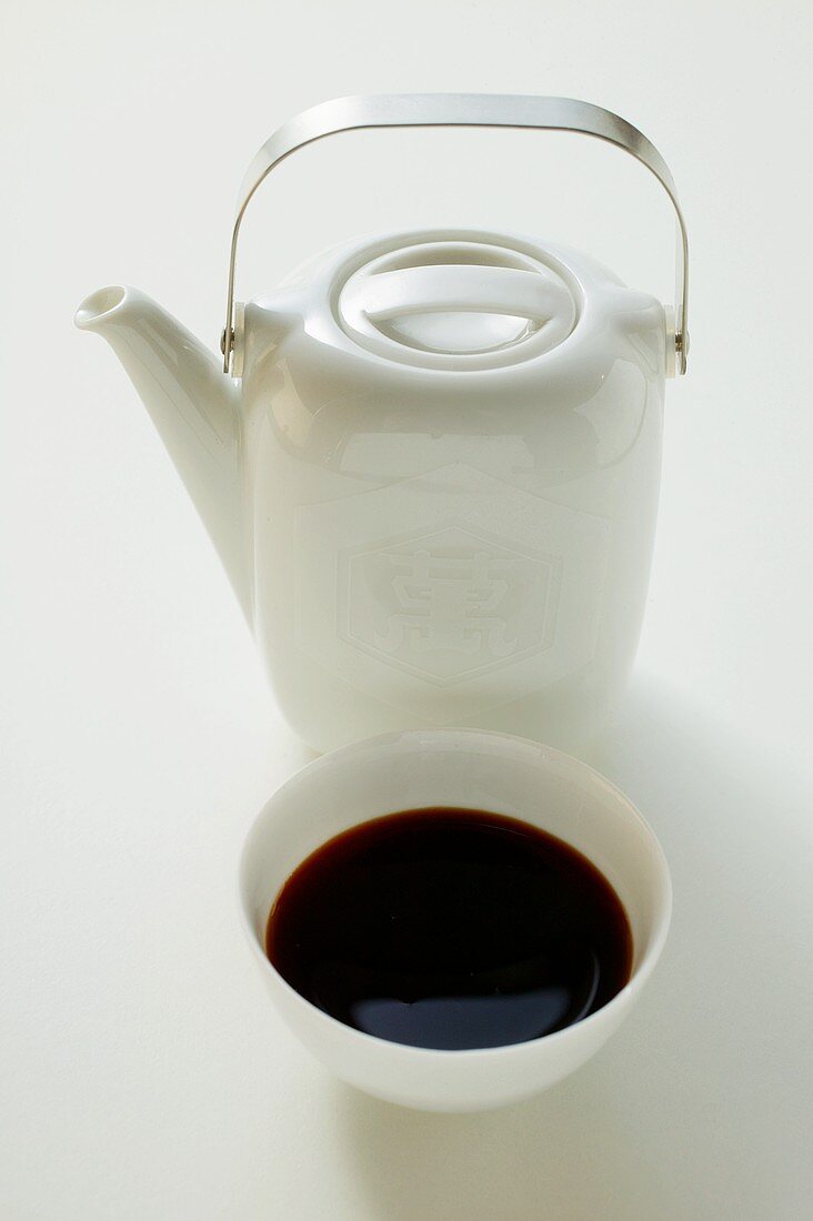 Small white jug for soy sauce