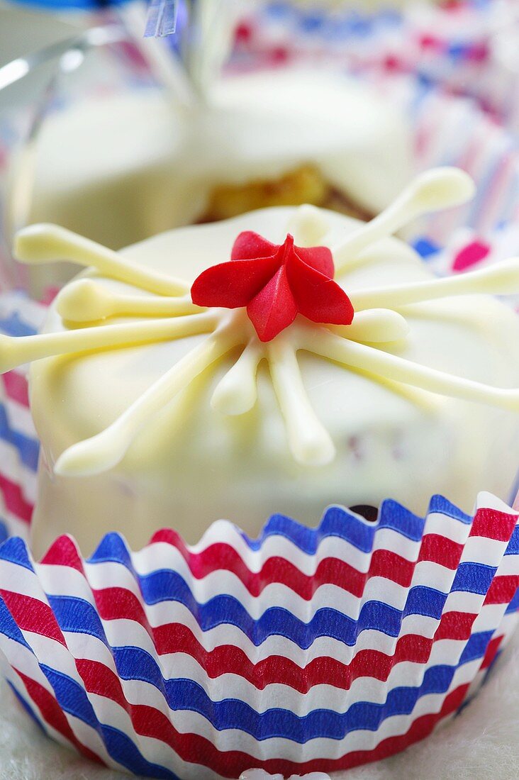 White chocolate brownie for the 4th of July