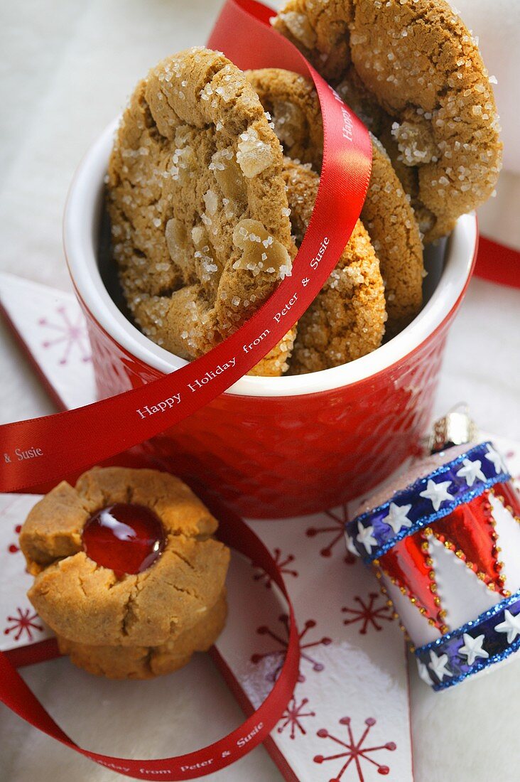 Ginger Cookies und Peanut Cookies zum Verschenken
