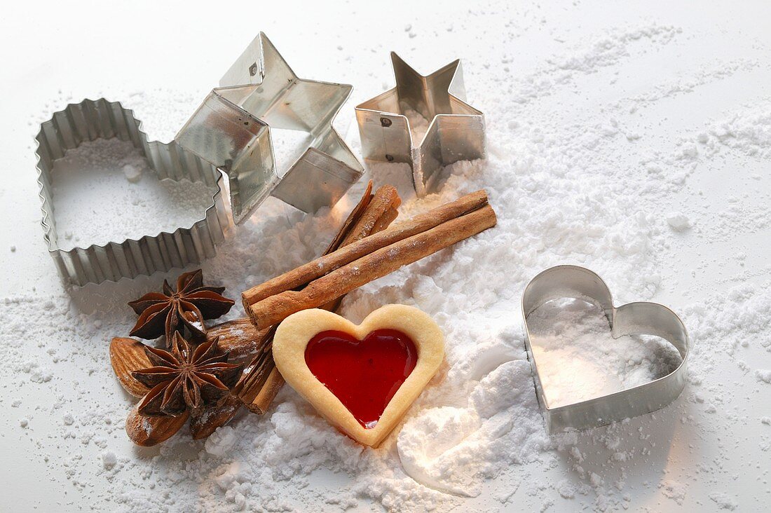 Biscuits, baking ingredients and jam biscuits