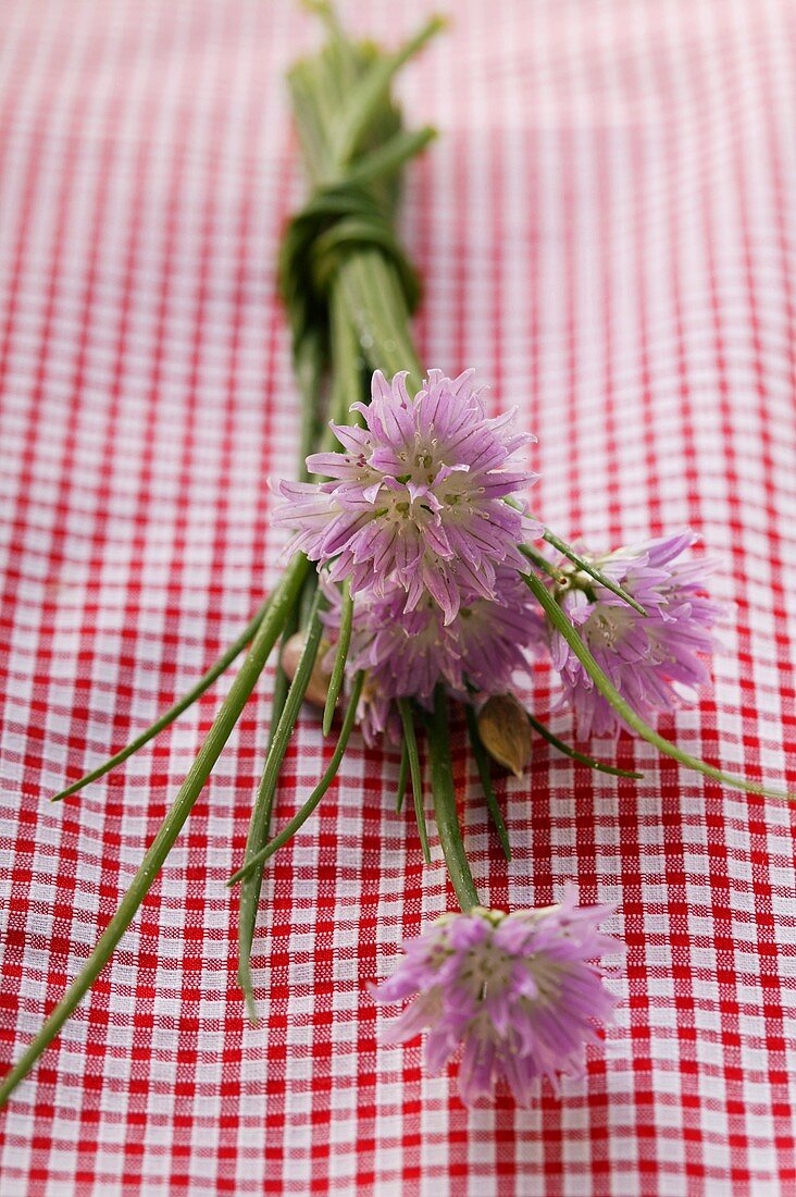 Frischer Schnittlauch mit Blüten