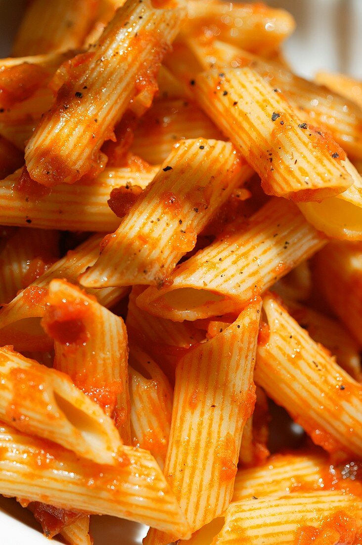 Penne rigate with tomato sauce