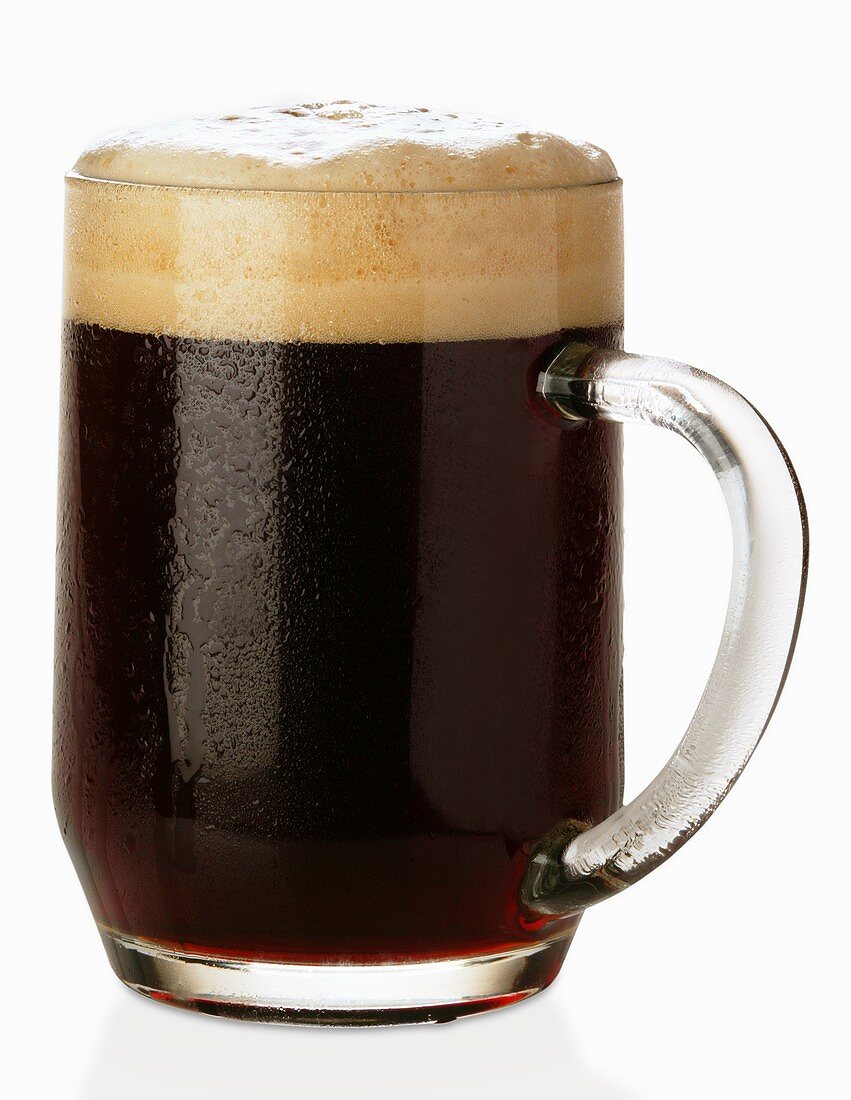 A glass of dark beer