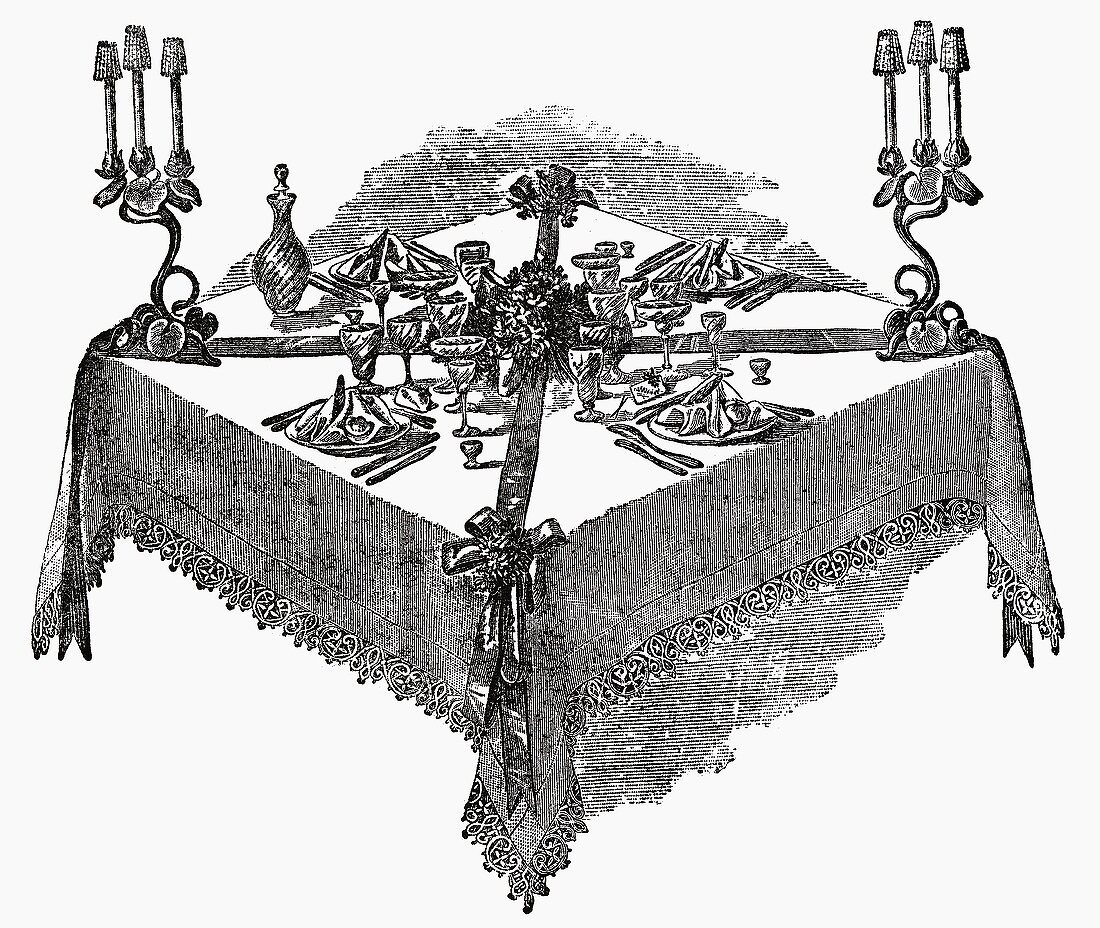 Festlich gedeckter Tisch (Illustration)