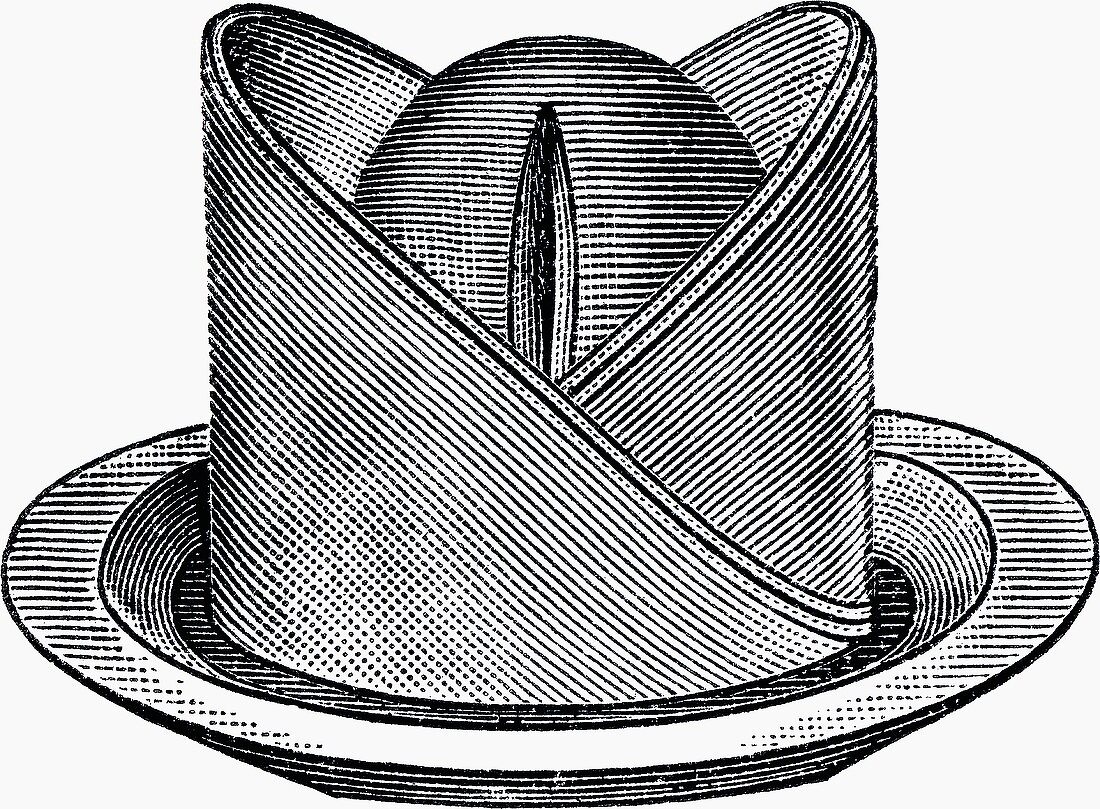 Decoratively folded napkin (Illustration)