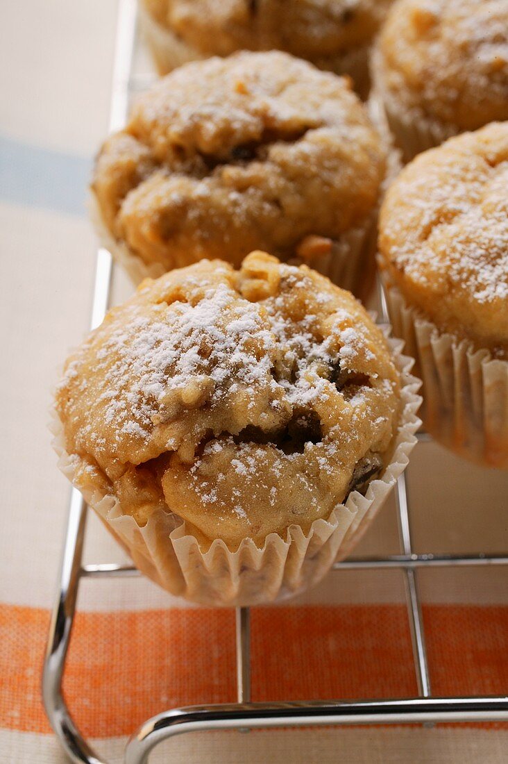 Muffins on cake rack