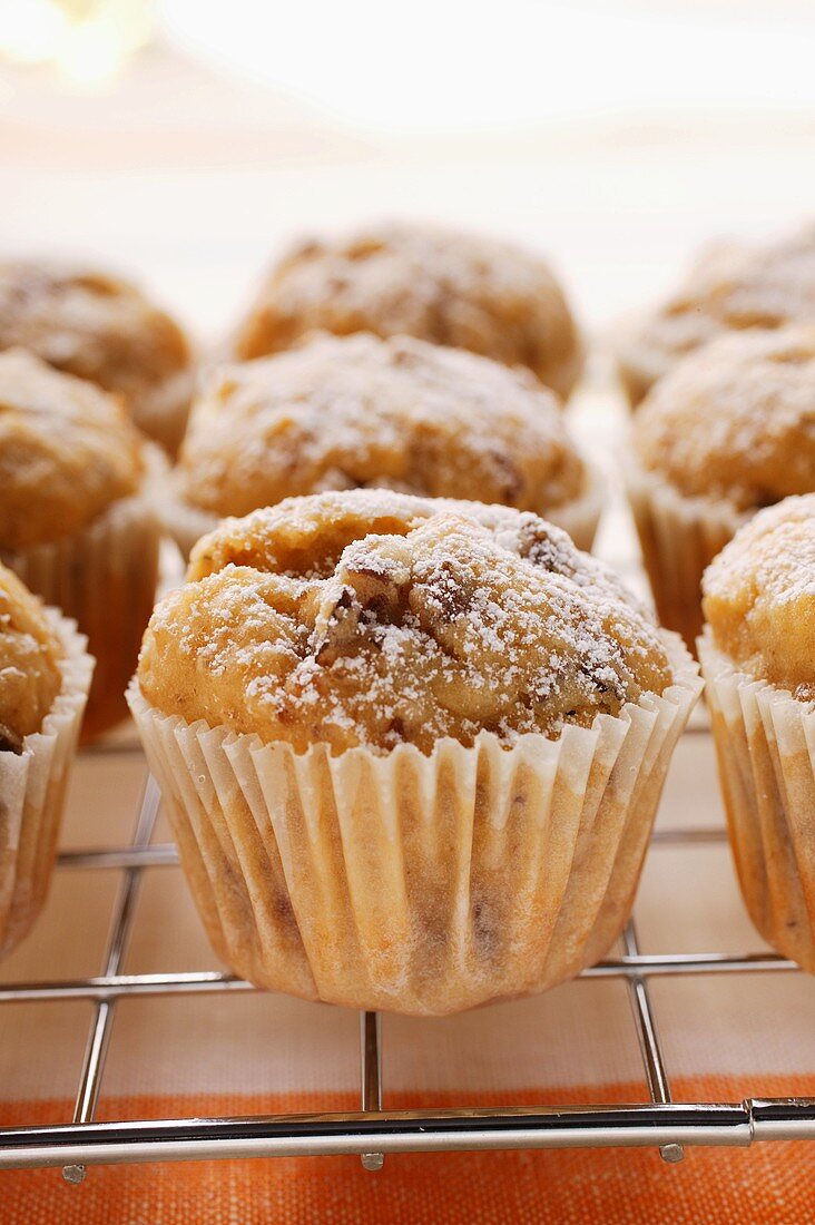 Muffins on cake rack