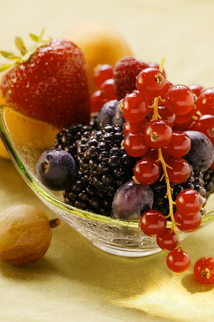 Assorted fresh berries in a bowl