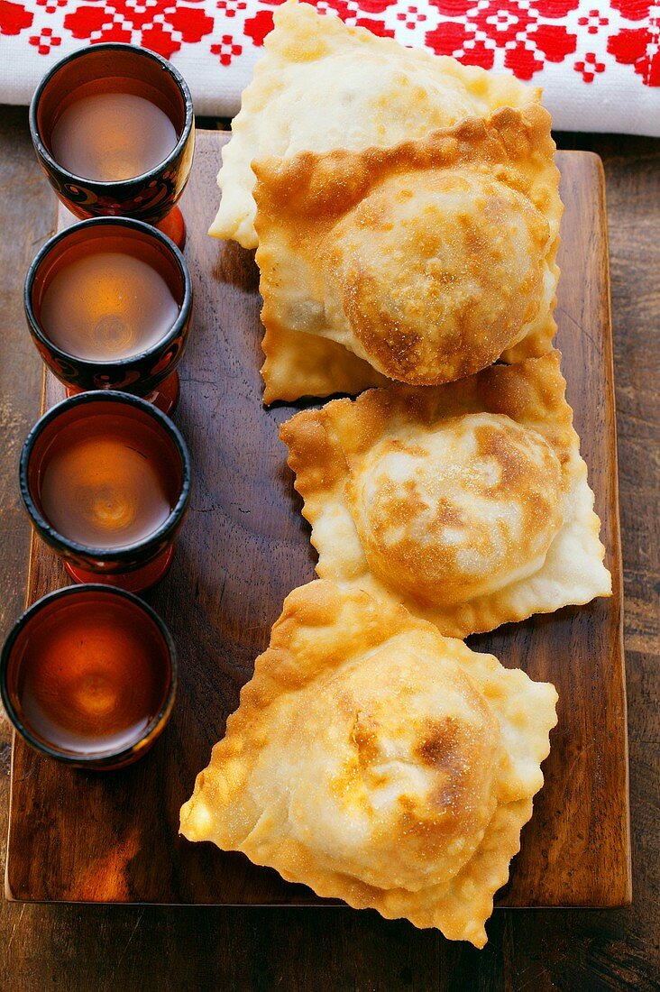 Pierogi with mince and sauerkraut filling (Russia)