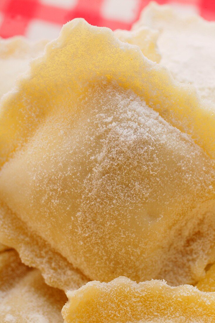 Home-made ravioli (detail)