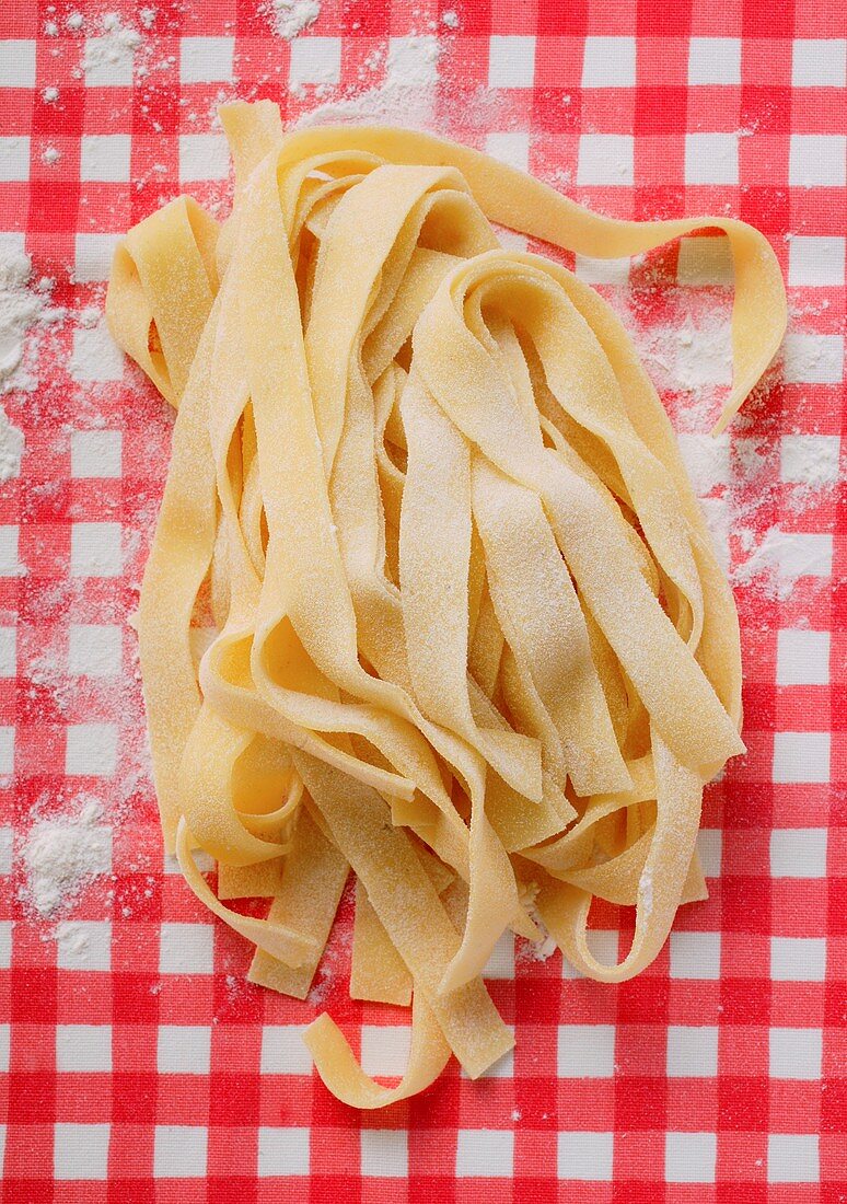 Home-made ribbon pasta