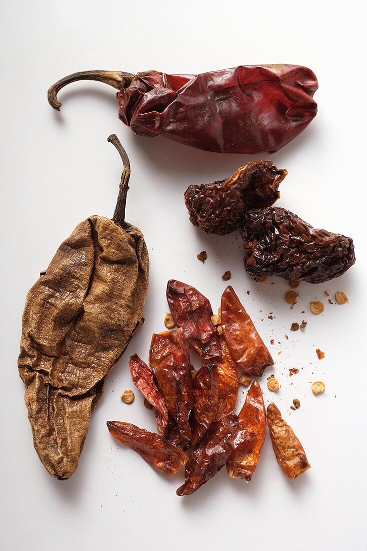 Assorted dried chili peppers