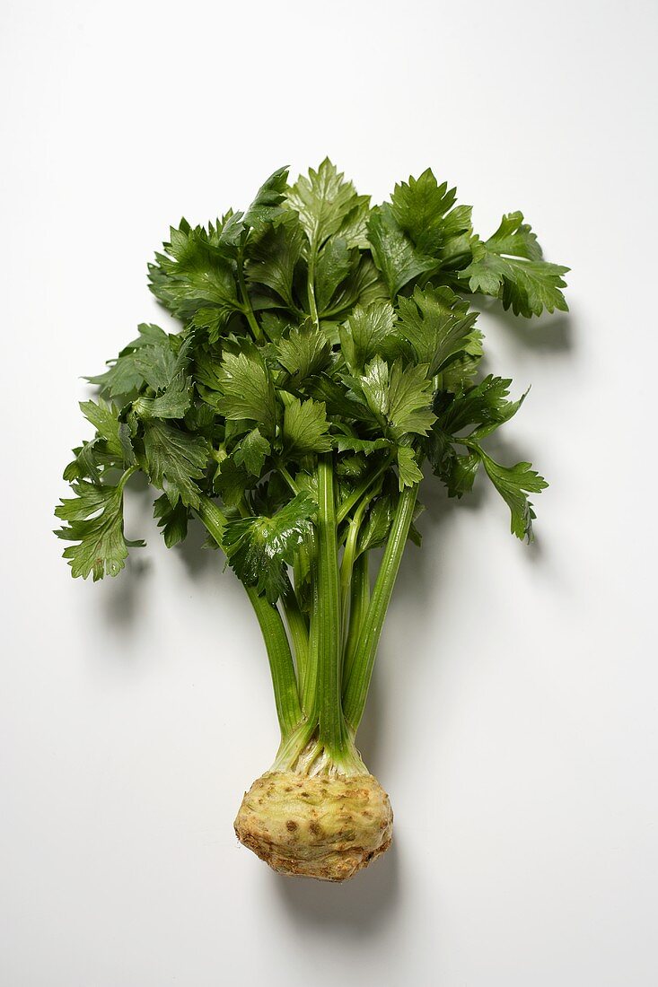 Celeriac with leaves