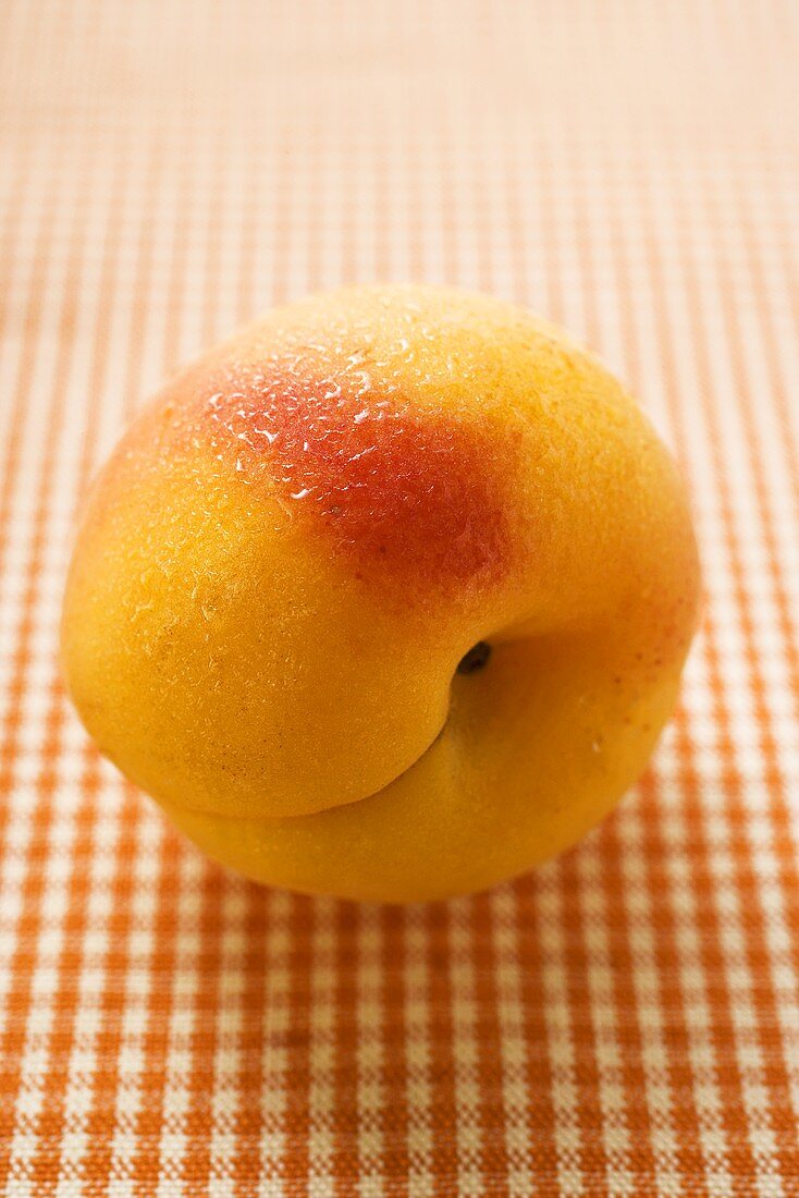 Apricot with drops of water